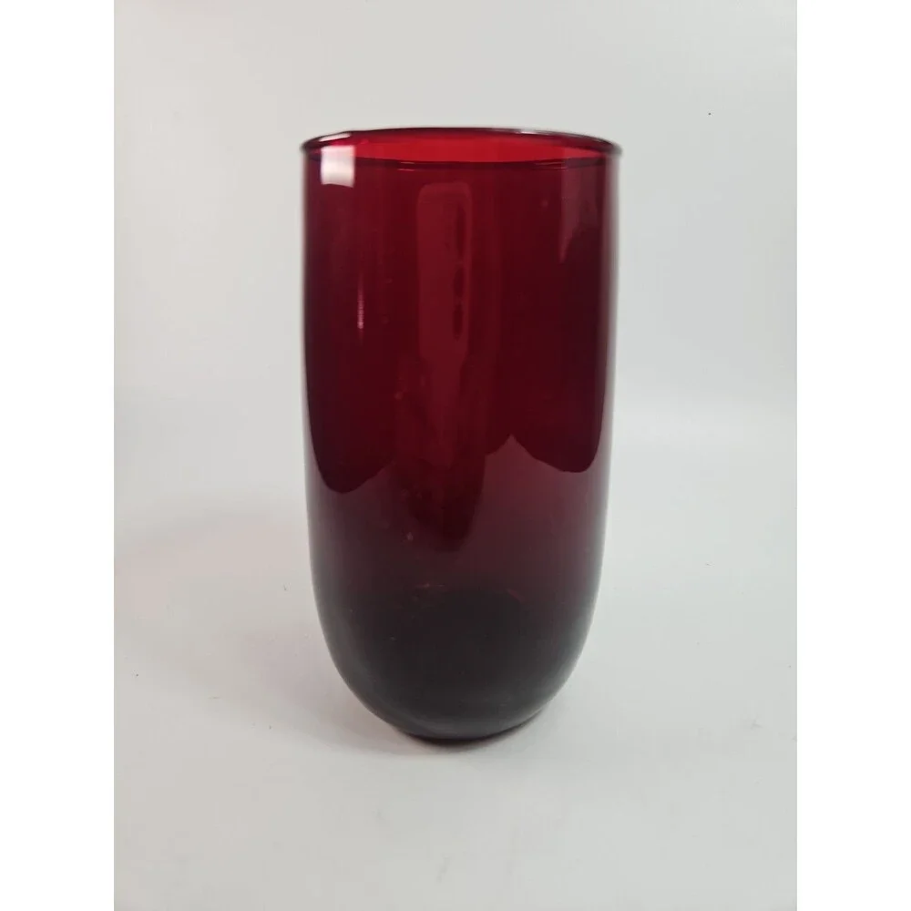 Vintage Anchor Hocking   Ruby Red Drinking Glass 5”  Tumblers